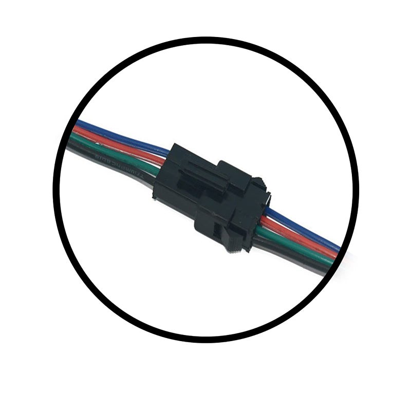RGBZONE 20Pairs JST SM 4PIN Plug Male to Female EL Wire Cable Connector Adapter for 5050 3528 RGB LED Strip Light - Image 3